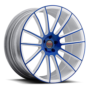 white and blue rims