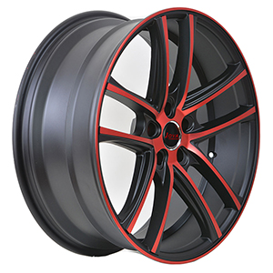black rims with red lip