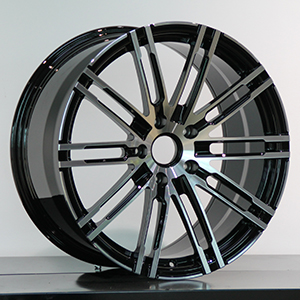 Black machine finished rims
