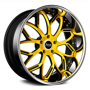 black silver rims yellow lip