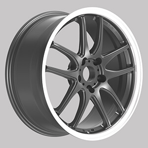 black rims with white lip