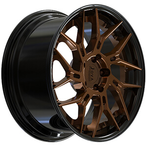 black and bronze wheels